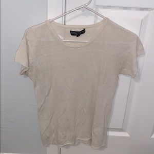 CENTRAL PARK WEST Cream/white distressed tee